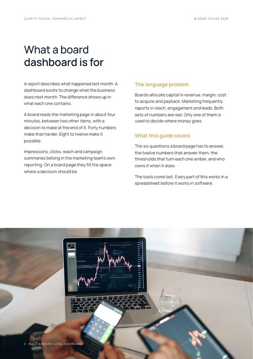 Build a board-level dashboard, page 2