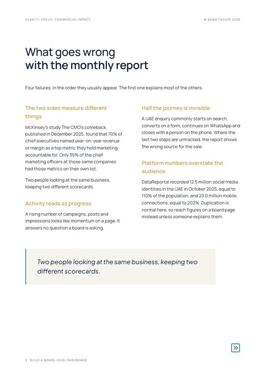Build a board-level dashboard, page 3