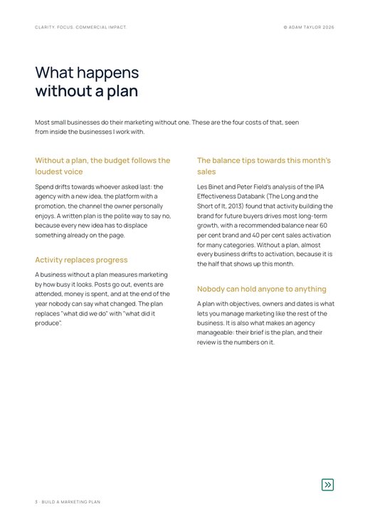 Build a marketing plan, page 3