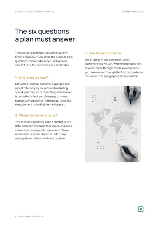 Build a marketing plan, page 4