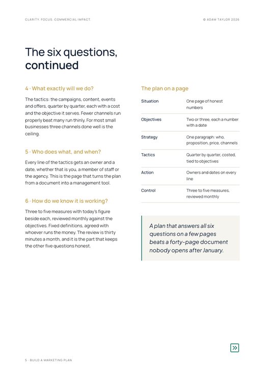 Build a marketing plan, page 5