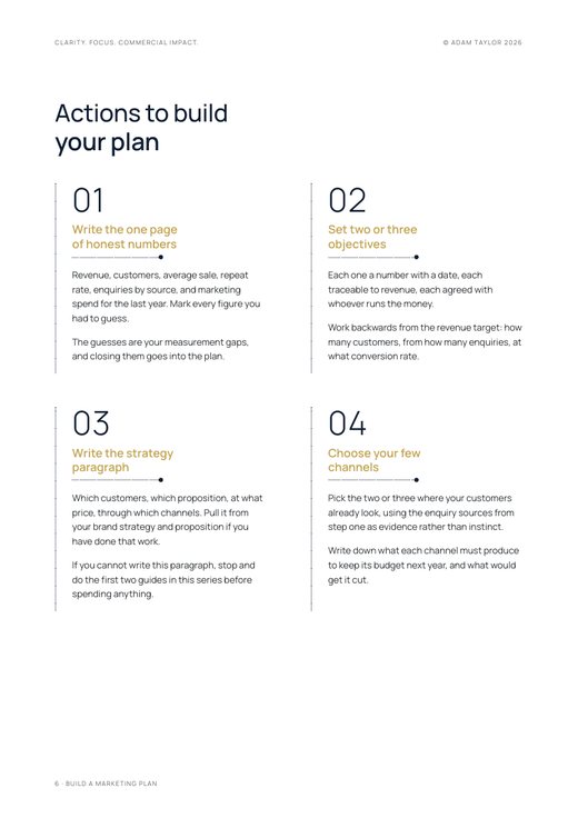 Build a marketing plan, page 6