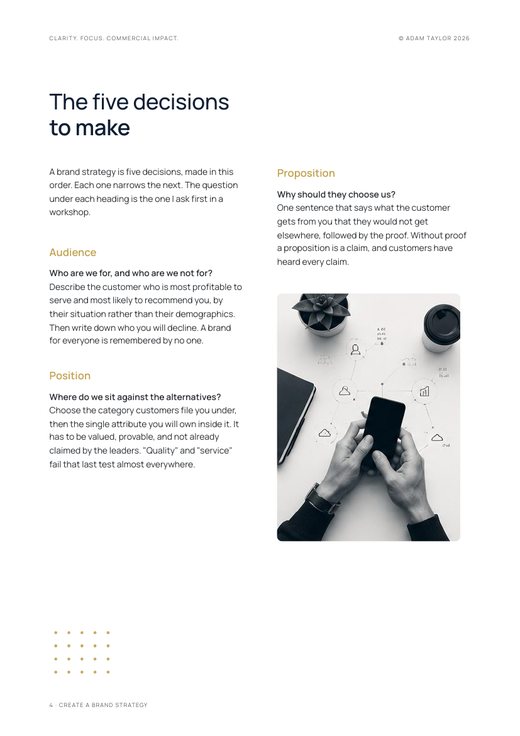 Create a brand strategy, page 4