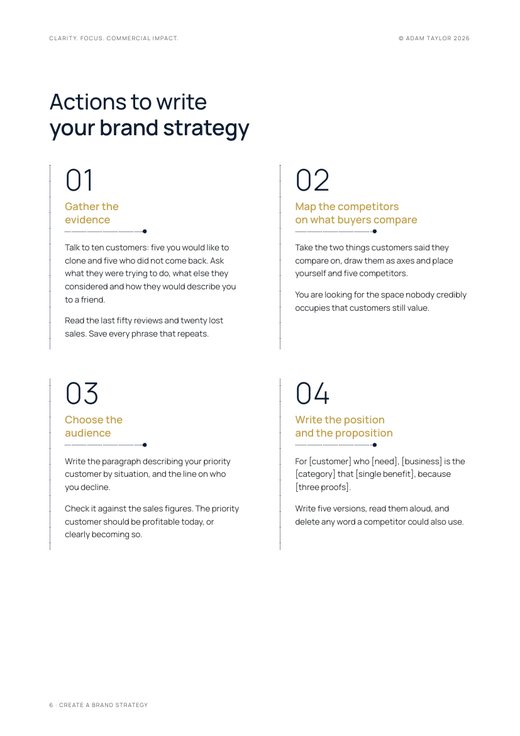 Create a brand strategy, page 6