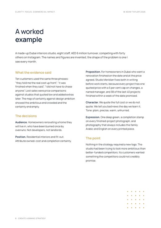 Create a brand strategy, page 8