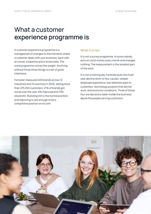 Create a customer experience programme, page 2