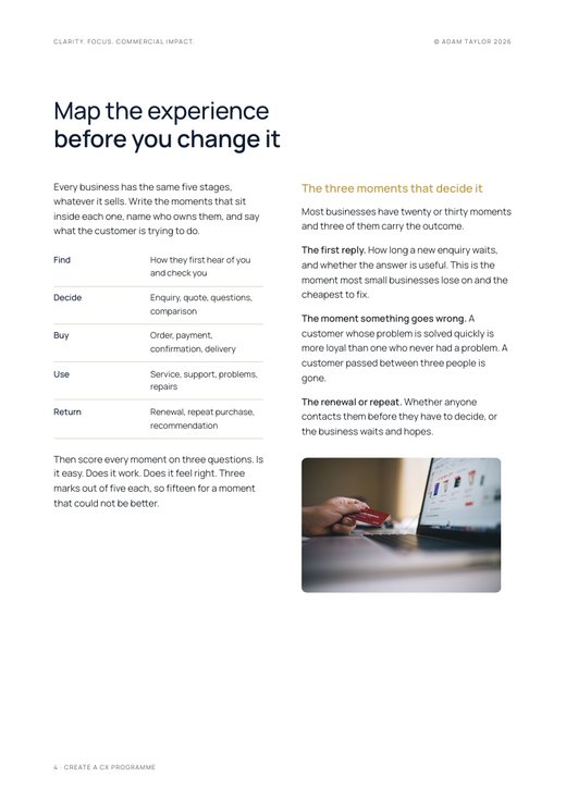 Create a customer experience programme, page 4