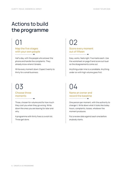 Create a customer experience programme, page 6