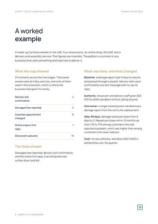 Create a customer experience programme, page 8