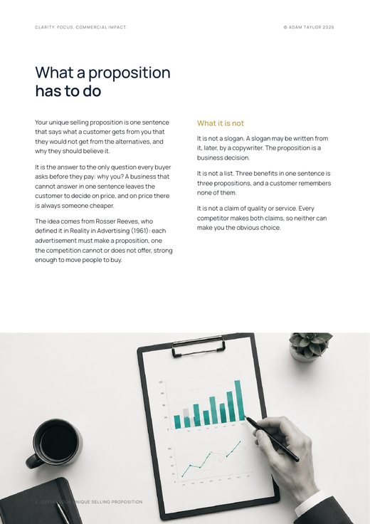 Define your unique selling proposition, page 2