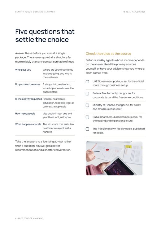Set up in Dubai: free zone or mainland, page 4