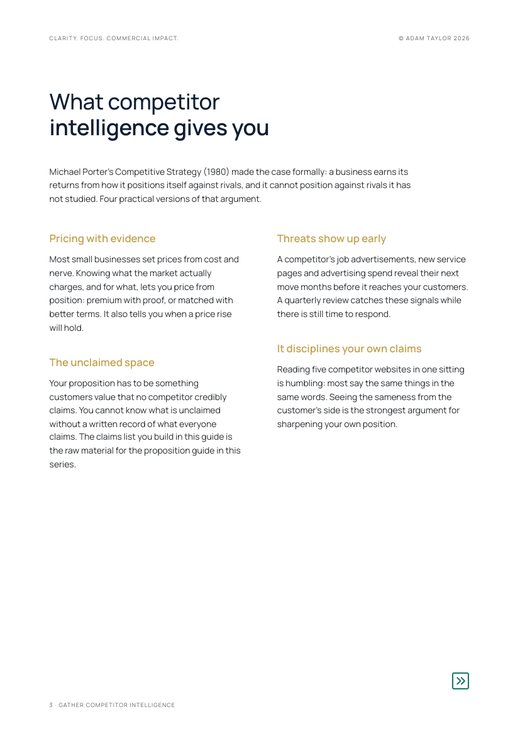 Gather competitor intelligence, page 3
