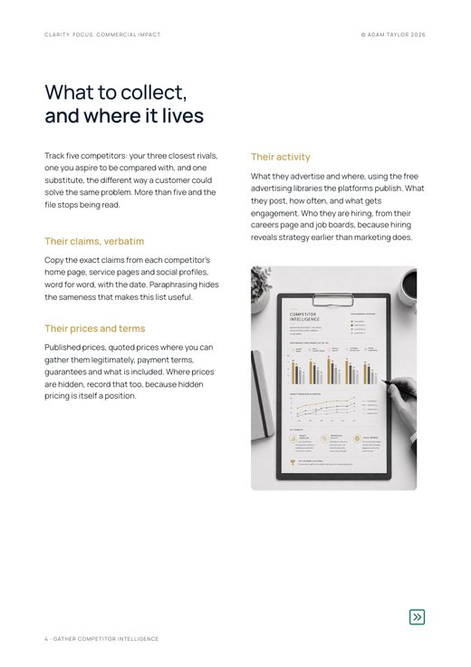 Gather competitor intelligence, page 4