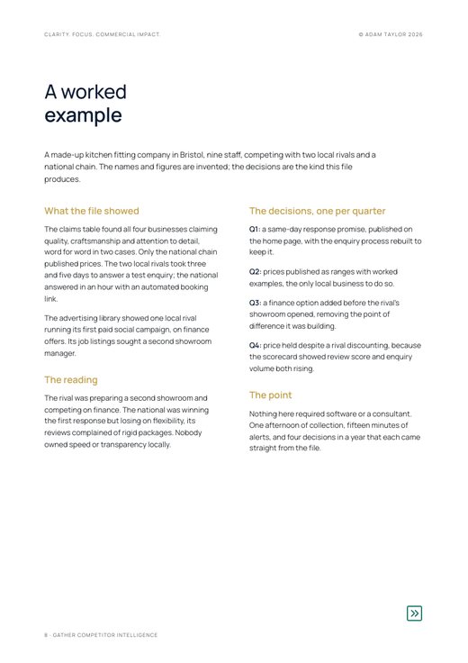 Gather competitor intelligence, page 8