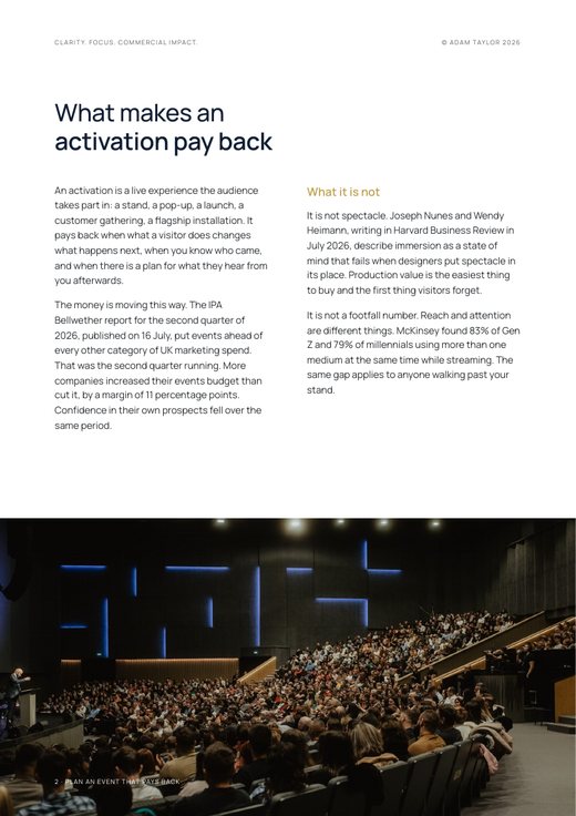 Plan an event or activation that pays back, page 2