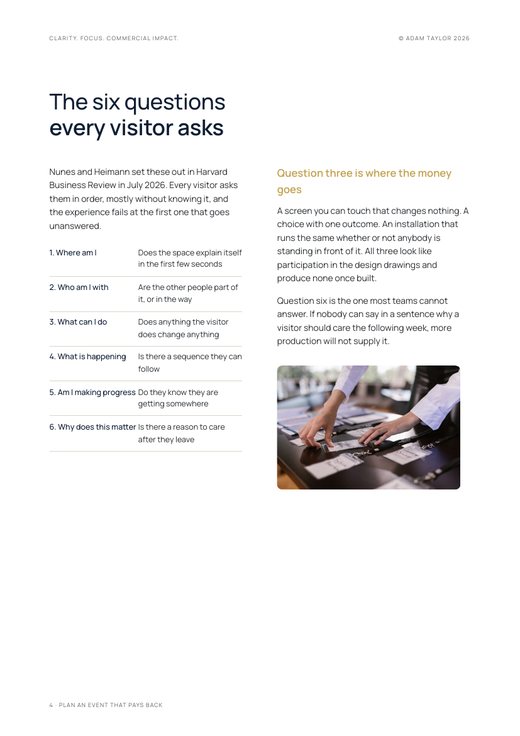 Plan an event or activation that pays back, page 4