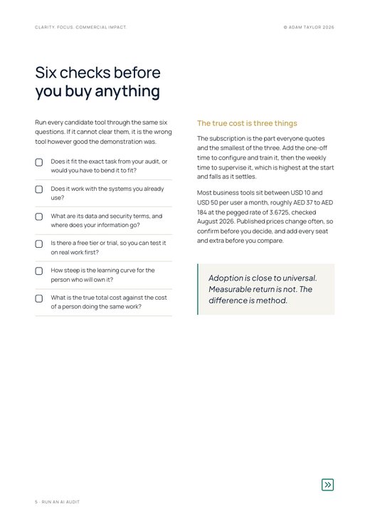 Run an AI audit on your business, page 5