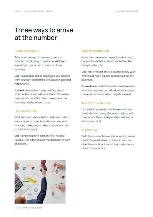 Set a marketing budget, page 4