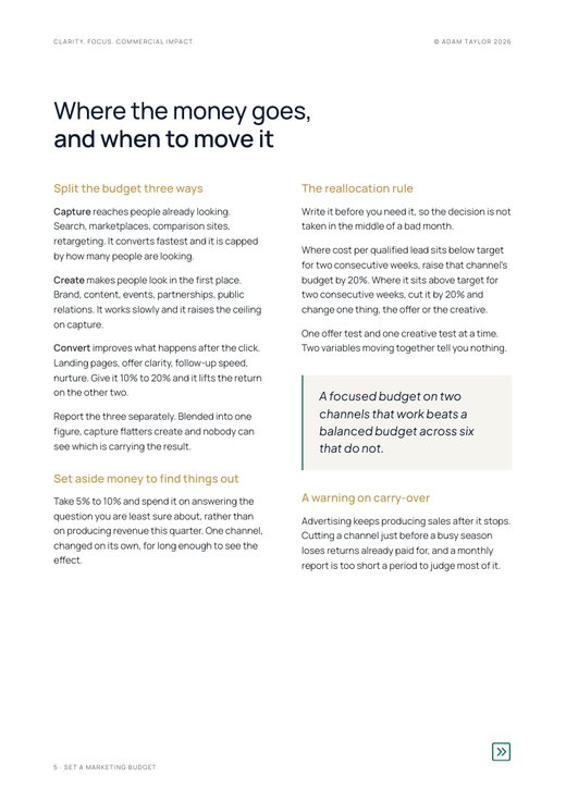 Set a marketing budget, page 5