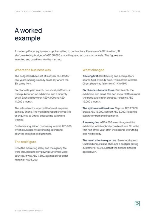 Set a marketing budget, page 8