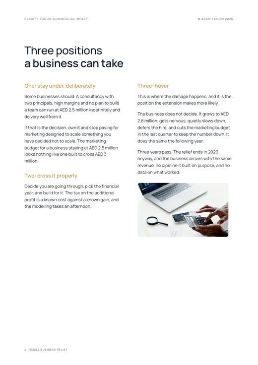 Small business relief and your growth plan, page 4