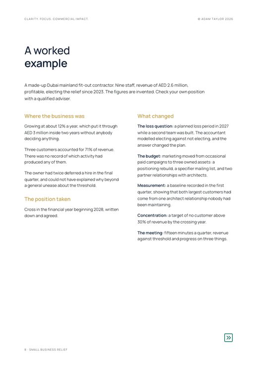 Small business relief and your growth plan, page 8