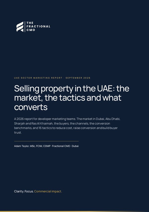 Cover of the report Selling property in the UAE: the market, the tactics and what converts